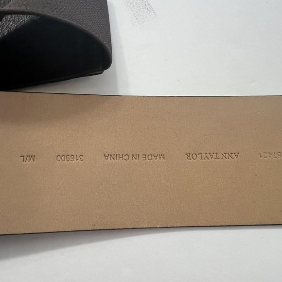 Vintage Ann Taylor leather belt and elastic belt with brass closure buckle - Picture 4 of 9